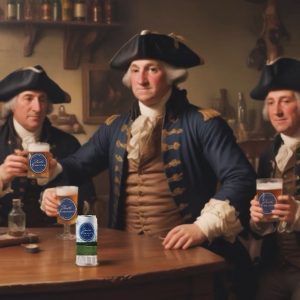 George Washington with a Faith American Beer